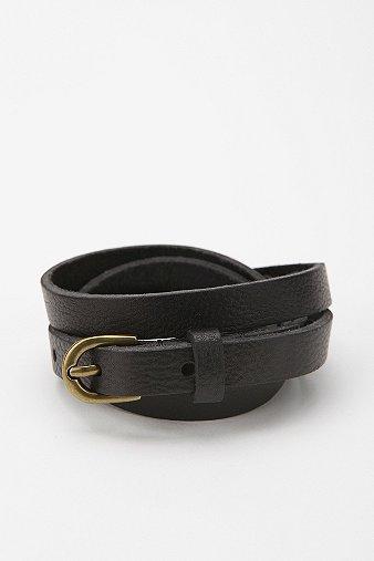 Bdg Skinny Leather Belt   Black   M